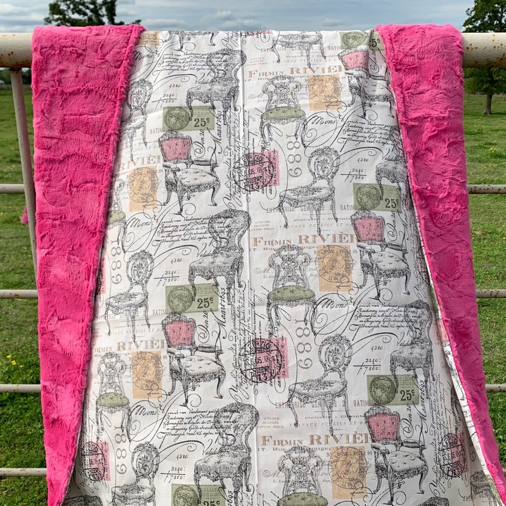 Antique Chair Minky Blanket